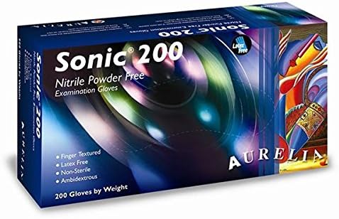 400 x Aurelia Sonic Cobalt Blue Nitrile Powder Free Gloves Size MEDIUM - Strong Disposable Gloves M (2 Boxes x 200 Gloves)