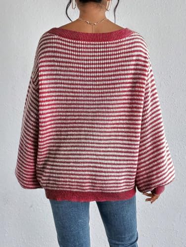 Image of ZAFUL Sweaters for Women Off Shoulder Knit Sweater with Long Sleeve Loose Pullover Jumper Tops