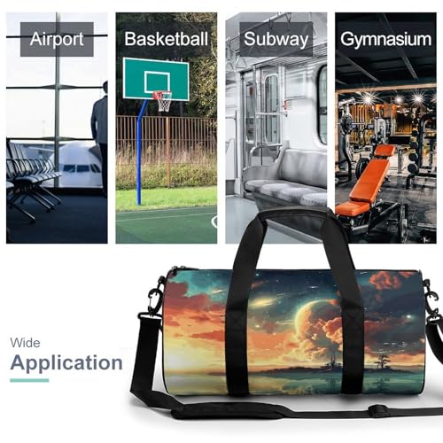 Anime Sky Gym Bag for Men Women, Sturdy Oxford Cloth Travel Bags with Removable Shoulder Strap, Waterproof Duffel Bag for Fitness, Travel, Yoga3
