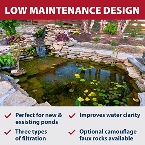 The Pond Guy Allclear G2 Bio Pressure Filter & Ultraviolet Light Clarifier With Backflush System, Pressurized External Uvc Biological & Mechanical Filtration, Koi Fish Water Garden, All Clear 2000 #TOP5