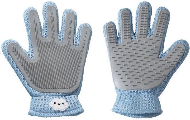 Pet Grooming Gloves for Dogs & Cats, 2-in-1 Dog Shampoo Brush & Deshedding Glove, Gentle Pet Hair Remover & Massage Tool for All Fur Types