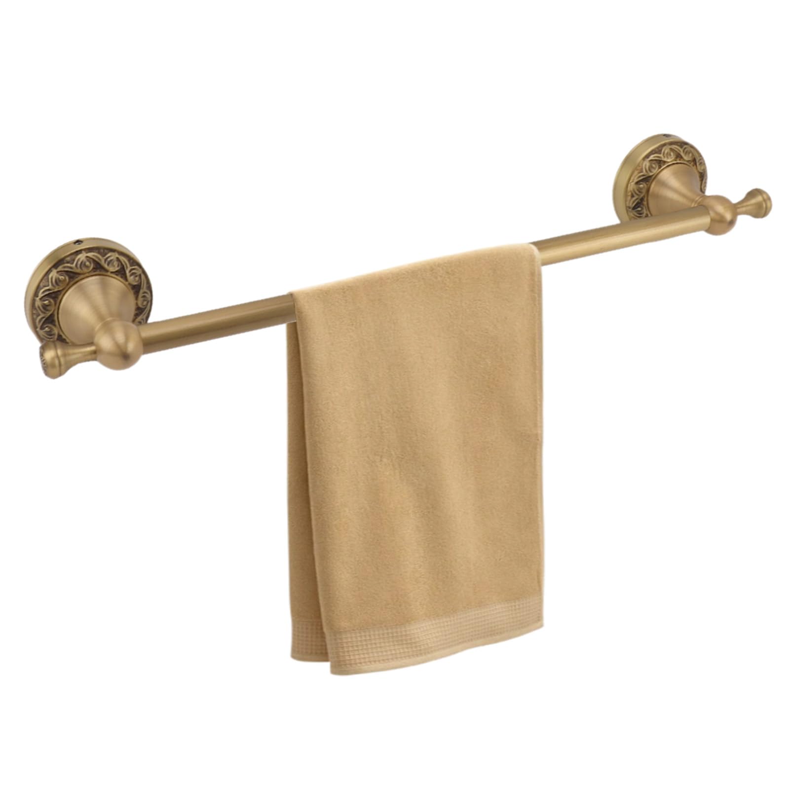 Toalleros para Baño Montado En La Pared, Accesorios De Baño De Latón Antiguo De 40 Cm, Juego De Barra De Toalla De Latón Cepillado, Soporte para Toallas De Baño, Soporte para Pared(Oro)