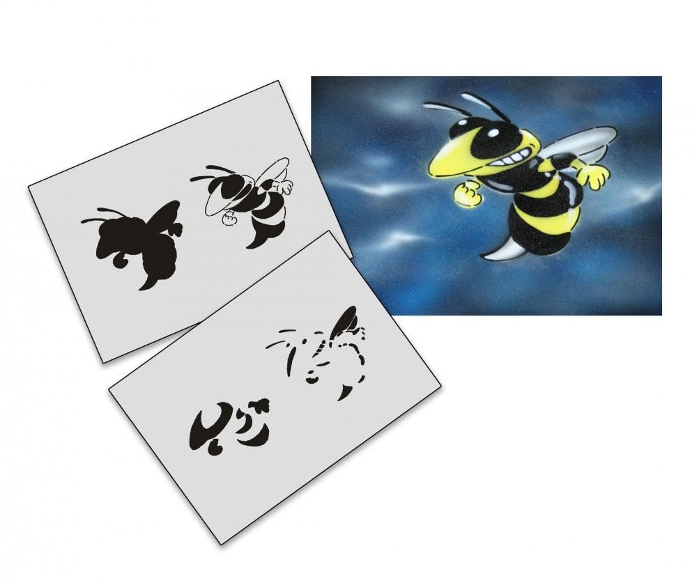 AS-018 Biene Step by Step Schablone für Acryl, Airbrush, Spray, Lacke und Wandfarbe