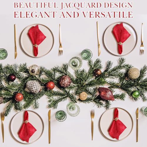 Servilletas de Tela Rojas Navidad Jacquard Floral 6 Unidades miniatura 5
