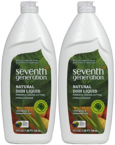 Seventh Generation Dish Liquid - 25 oz - Lemongrass & Clementine Zest - 2 pk