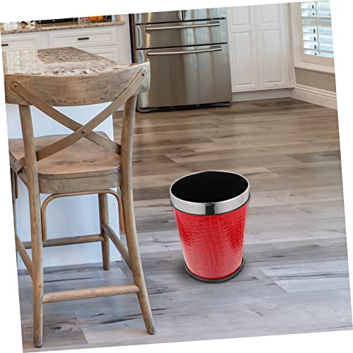 Caneca de basura rectangular para baño color rojo miniatura 6