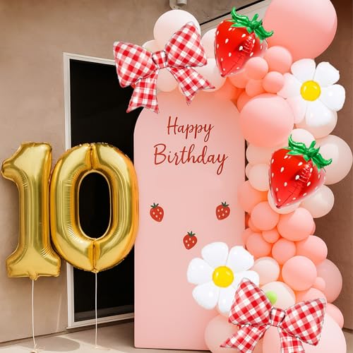 Image of 6pcs 4D Strawberry Balloons Berry First Birthday Balloons Strawberry Birthday Party Decorations Berry Sweet Baby Shower Decor Picnic Themed Decorations Fruit Party Decorations Sweet One Birthday Party