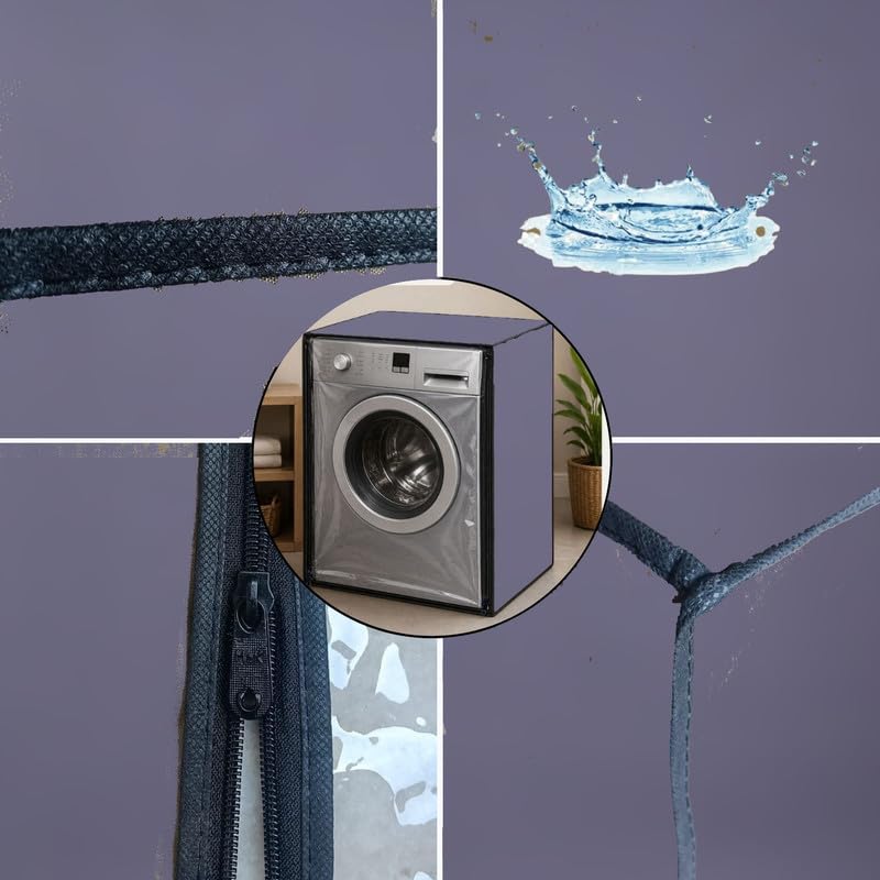 Image of Nitasha Front load Waterproof Washing machine cover Compatible for Samsung 9 Kg Fully Automatic with AI Control, T Series WW90T604DLN /TL (Grey Colour)