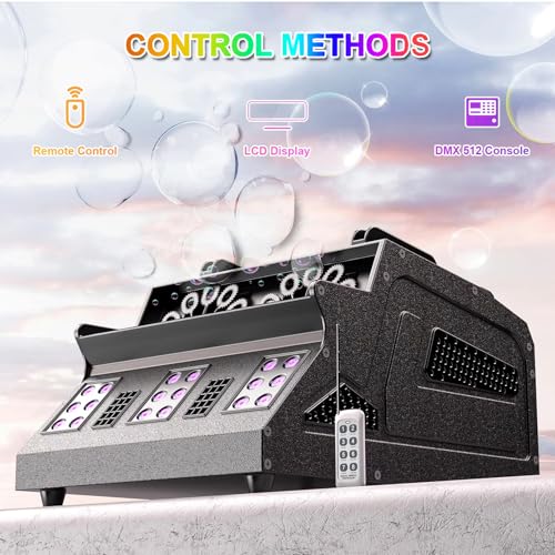 Máquina de humo con burbujas – 1500 W automático de burbujas con luces LED RGB para iluminación de escenario, fiesta, boda, Halloween, Navidad – Altura de humo de hasta 6 m