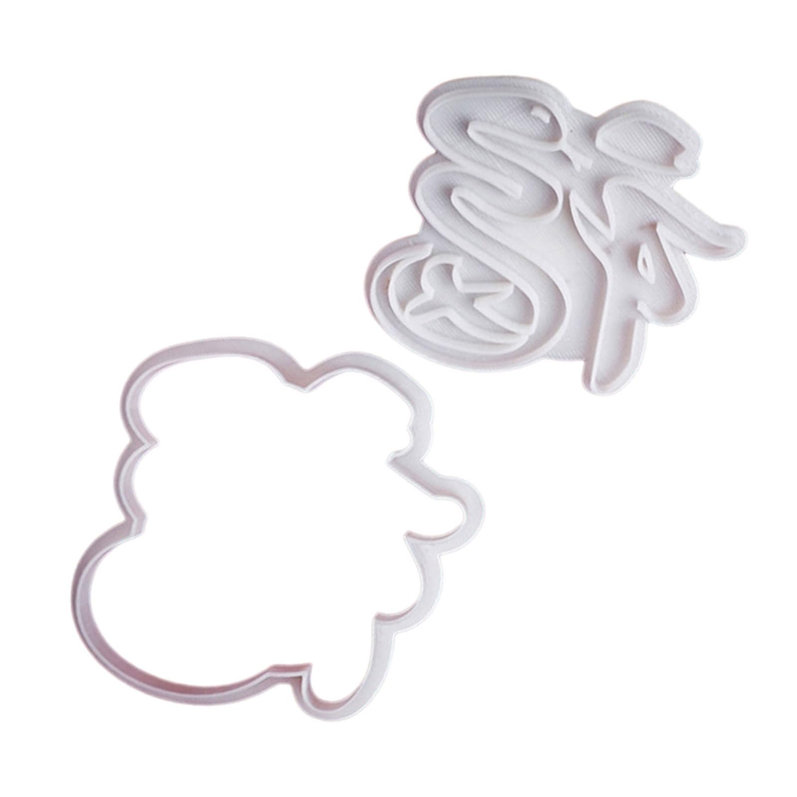 Buxuaaaa Luck Character Cookie Mold for Snake New Year Themed Holiday Treats Kitchen Dessert Biscuit Baking Supplies Family Baking Party Tool