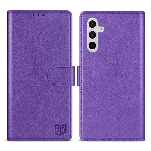 Image of ZZXX for Samsung Galaxy S25 Plus Wallet Case with [RFID Blocking] Card Slot Kickstand Magnetic Closure Leather Flip Fold Protective Phone Case for Galaxy S25 Plus 5G Case Wallet(Purple-6.6 inch)