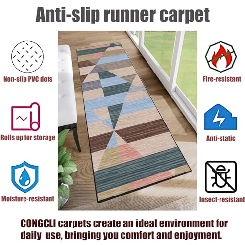 Alfombra corredor 85 x 250 cm antideslizante y resistente para pasillos 8