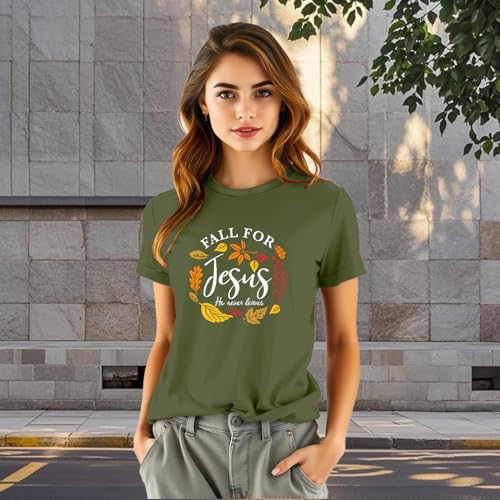 Christian Shirt for Women Jesus T-Shirt Inspirational Short Sleeve Fall for Jesus Tee Tops2