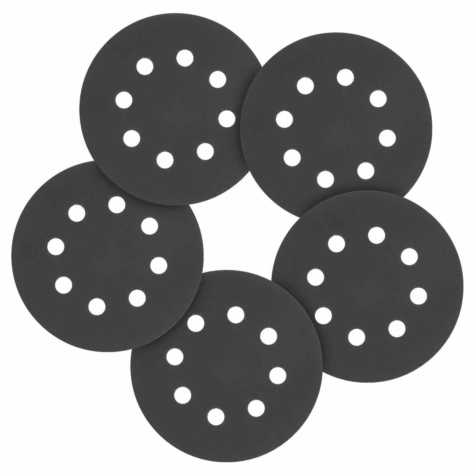 CoCud 110 Pcs 125 mm Sanding Disc 2000 Grit 8 Hole Round Hook and Loop Sandpapers for Metal Wood Automotive Boat Building Grinding and Polishing, Black — image 1