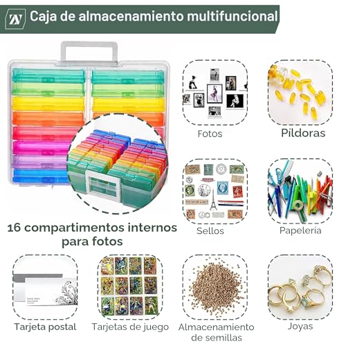 Miniatura 5 de Caja De Almacenamiento De Fotos De Plástico, 16 Estuches Con Separadores Extraíbles Para Organizar Fotografías, Sellos, Papelería, Joyas, Semillas, Juguetes, Artes Y Manualidades