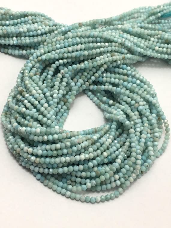 Perles rondelles en Larimar bleu ciel pour fabriquer un cadeau personnalisé