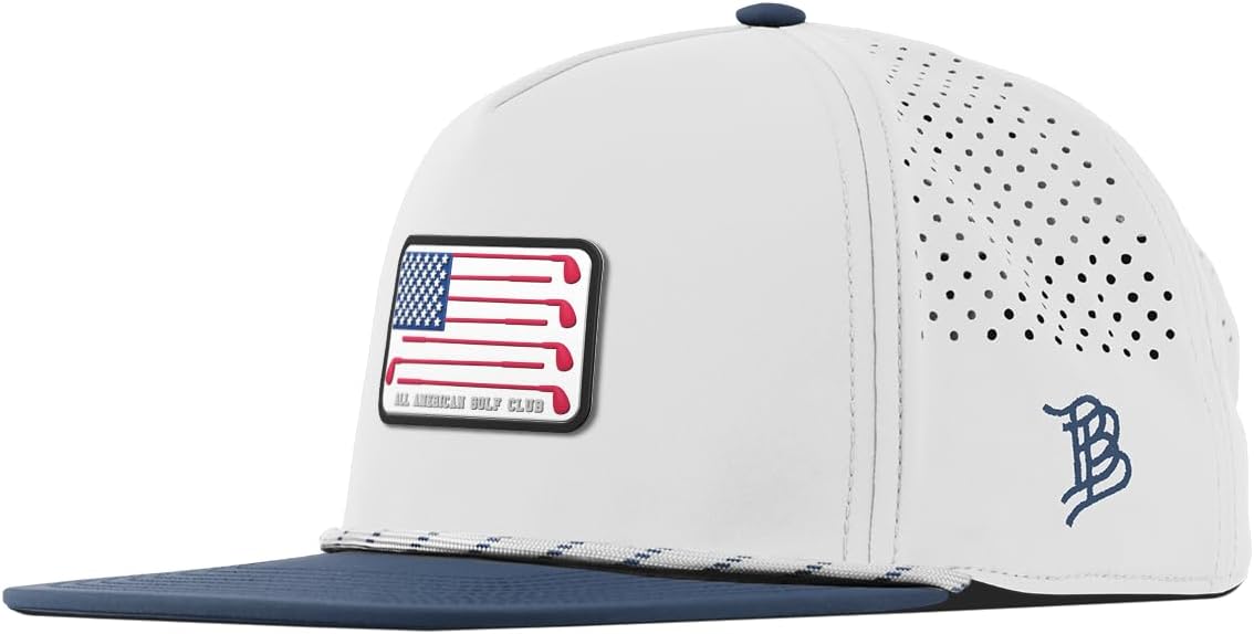 Branded Bills All American Golf Club Flat 5 Panel Rope Hat for Men | Golf Run Workout