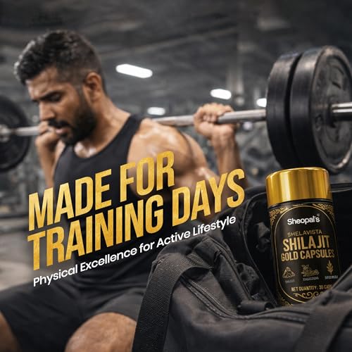 Image of Sheopal's Shilajit Gold Capsules for Men | With Pure Shilajit, Ashwagandha, Safed Musli, Kesar & Swarna Bhasma | Helps Enhance Energy, Supports Muscle Strength & Focus | 30 Capsules | 100% Ayurvedic