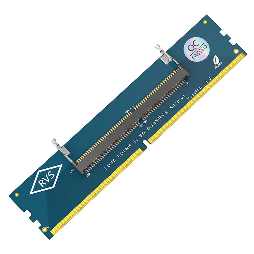 Laptop DDR5 RAM to SO DDR5 U-DIMM Desktop Adapter Card, Memory Tester SO DDR5 to DDR5 U-DIMM Converter