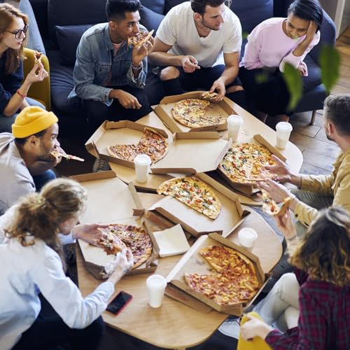 QUARKZMAN Pizzakartons, 20 Stück 8,07x6,5x1,77 Zoll - Pizza Einzelscheiben-Aufbewahrungsbehälter, Dreieckige Pizzascheibenbox, Mini-Pizzaverpackungskarton für Pizza-Party (Weiß)