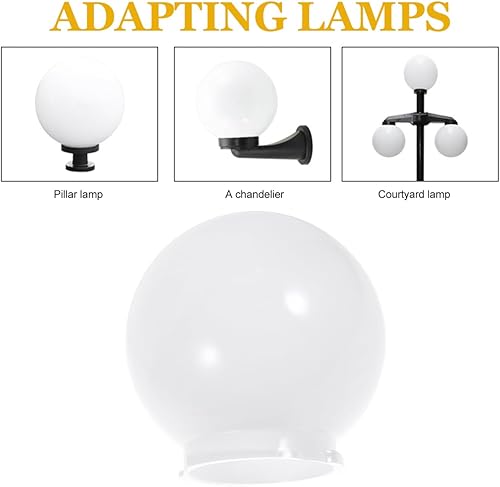 Vista 7 de Kisangel 1 lámpara de pared para lámpara de globo acrílico blanco para poste de globo de luz redonda de plástico, cubiertas de repuesto para lámpara