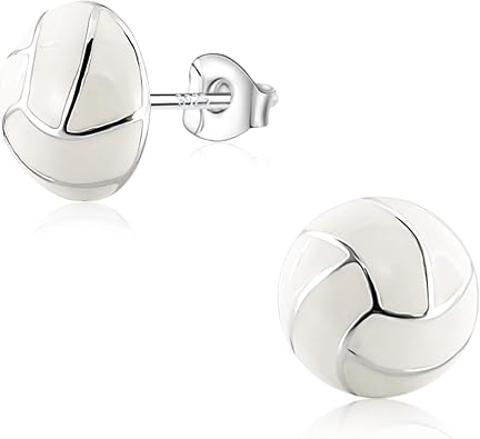 Premium Sterling Silver Sports Earrings Stud, Sports Jewelry Party Favors Gifts for Team Moms, Sport Fans as Football, Baseball, Soccer, Volleyball, Basketball Games