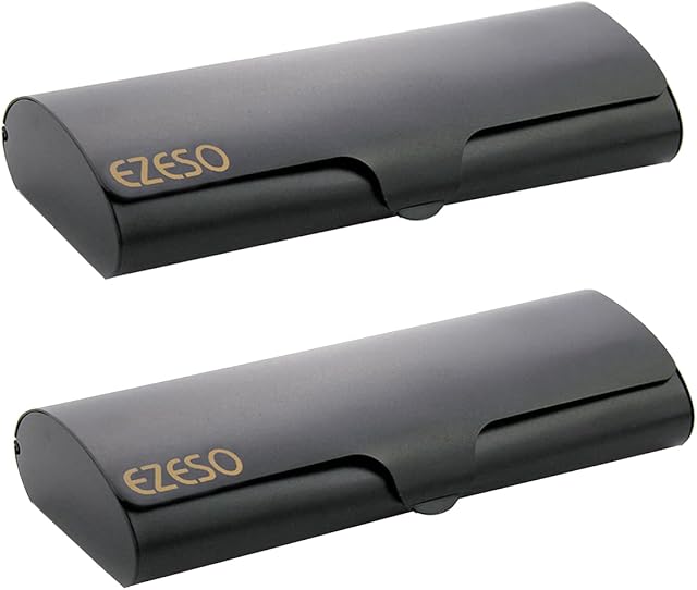 Hard Shell Eyeglasses Case, Geila 2 Pack Aluminum Glasses Case Light Nearsighted Spectacle Case Box Frosted Matte Glasses Holder