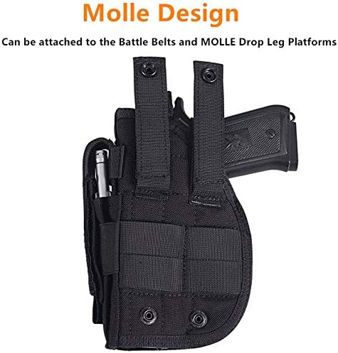 Gexgune Universal Tactical Gun Holster Right Hand Molle Pistol Holster Combat Airsoft Waist Belt Holster Black Tan Green Multicam For Right Hand (5 Colors Optional)