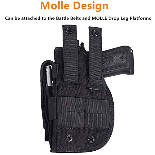 Acexier Universal Tactical Gun Holster Right Hand Molle Pistol Holster Combat Airsoft Waist Belt Holster For 1911 45 92 96 Glock(Acu) #TOP3