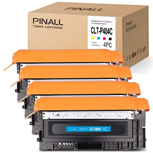 PINALL 4 Toner Compatible avec Samsung CLT-P404C pour Samsung Xpress SL-C480FW SL-C480W SL-C480 SL-C480FN SL-C430 SL-C430W Imprimante (Noir/Cyan/Magenta/Jaune)
