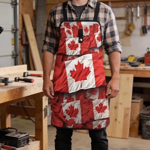 Delantal de trabajo con bandera canadiense y 8 bolsillos miniatura 5