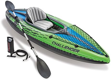 Intex Challenger K1 Kayak, 1-Person Inflatable Kayak Set with Aluminum Oars and High Output Air Pump