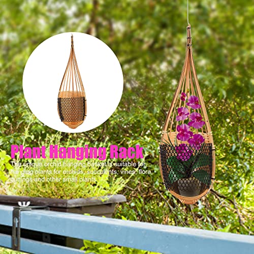 Jasree Pack Of 2 Orchid Planter Thai Bamboo Woven, Vintage Wall Mounted Orchid Planter Hanging Orchid Basket With Metal Hook For Trellis Gazebo Indoor Outdoor #TOP2