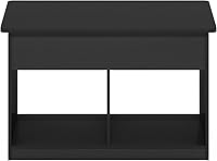 Vista 5 de Furinno Jensen - Mesa auxiliar elevable para sala de estar con compartimento oculto, estilo americano