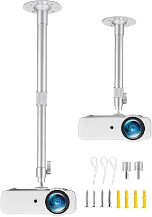 2-Be-Best Projector Mount Longer Length 15-31in / 40-80cm Projector Ceiling Mount 360 Rotatable Drop Ceiling Projectors Mounts Adjustable High Profile Projectors Bracket