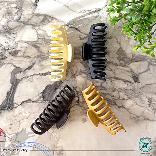 Qitmir Hair Claw Clips - Colorful Hair Claws For Women, Hair Clips For Women, Large Claw Clips For Thick Hair, Hair Styling Accessories, Claw Clips For Thin Hair, Gifts For Her (4 Pack) #TOP3