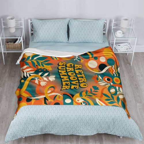 Jeté de lit turquoise pour canapé et salon bohème rétro chic