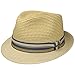 Produktbild Stetson Licano Toyo Trilby Strohhut Herren - Aus 100% Toyo-Stroh - Hut mit UV-Schutzfaktor 40+ - Sonnenhut mit Ripsband - Zweifarbig - Krempe (ca. 4,5 cm) - Fedora Frühjahr/Sommer beige L (58-59 cm)