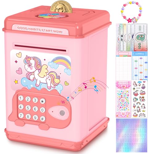 Sécuriser argent de poche enfant avec la tirelire licorne électronique à code