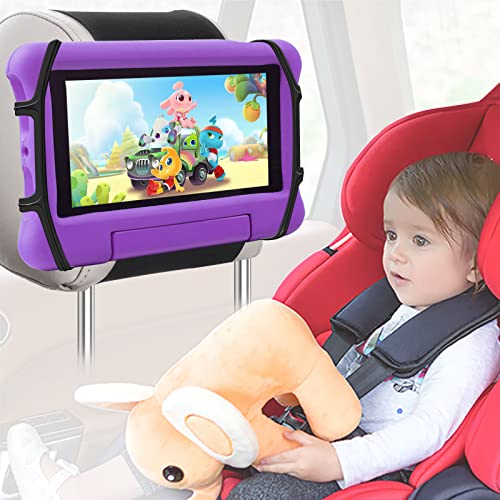 Lonandy Tablet Holder For Car, Ipad Holder For Car Backseat Kids, Headrest Tablet Holder With Anti-Slip Strap & Silicone Holding Net, Angle-Adjustable/Fits All 7-12.9" Tablets #TOP6