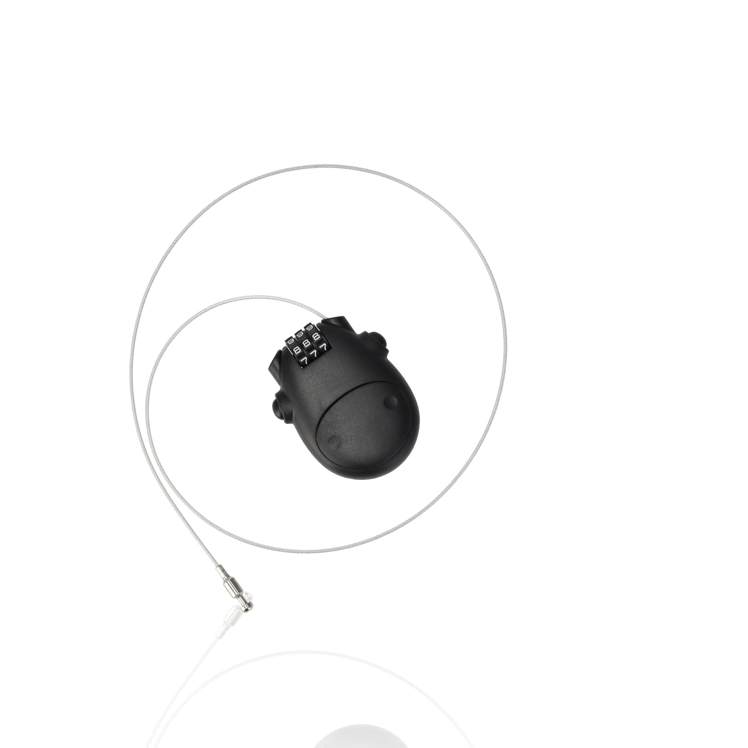 Combinación de candado con código numérico en plástico negro | 6 piezas | 8 cm de longitud | 1.7cm Ancho | Cable de 80cm | Perfecto para Casilleros de Ciclismo Escolar | Ligero y Fácil de Usar