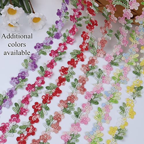 Idongcai 10 Yards Flower Lace Trim Ribbon Floral Venice Lace Applique Embroidered Lace Fabric Trim Sewing Craft (Colorful 0.75 Inch) #TOP5