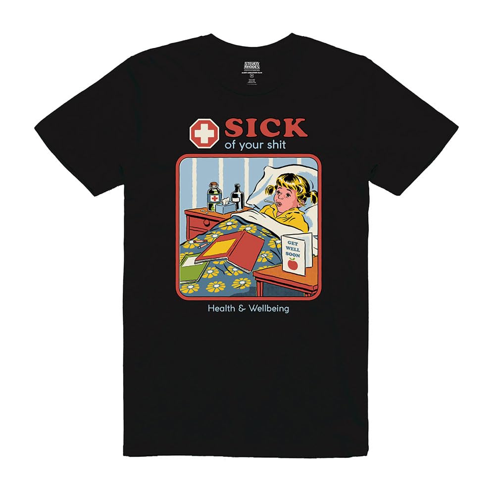 Pyramid International Men's Black Steven Rhodes Sick Of Your Shit T Shirt M