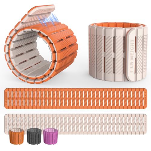 VOGOGE Magnetic Ankle Weights for Women Men Set of 2 (1 lb Each) Adjustable Wrist Weights for Pilates, Yoga, Workout and Daily Training, Orange & Starlight