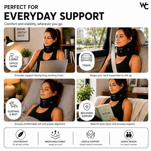 Image of Wonder Care Plastic Soft Cervical Collar Adjustable Collar Neck Support Brace Neck Support Soft Neck Collar Neck Brace For Neck Pain And Support For Women & Men, Small