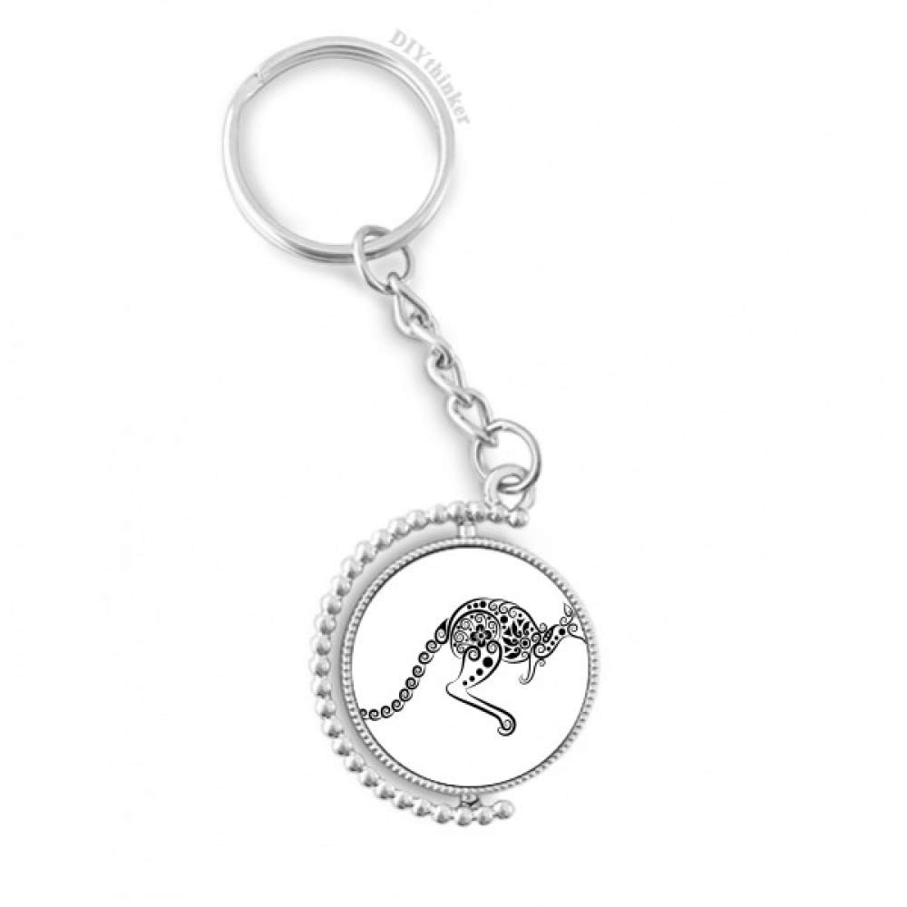 Llavero giratorio Sabor Canguro con diseño de esqueleto y anillo resistente 4