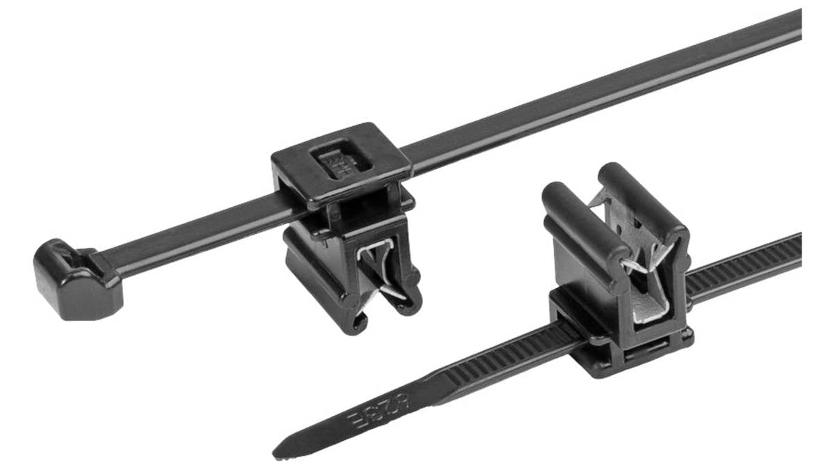 HellermannTyton 156-00948 T50ROSEC4A-PA66W-BK (100) Opaska kablowa z klipsem 200 mm 4,6 mm czarna 100 szt