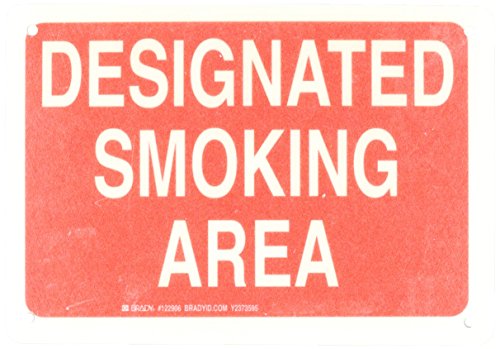 Panneau d'interdiction de fumer Brady grand contraste blanc sur rouge 17,8x25,4