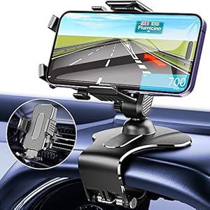 [2023 Upgraded] Phone Mount for Car Dashboard & Air Vent, 1200 Degree Rotation Car Phone Holder Mount with 3M Adhesive[Multi-Angles&Stable], Cell Phone Holder Car for iPhone Samsung All Smartphone