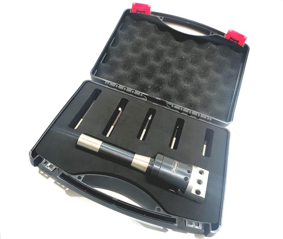 Boring Head 2" for Milling & Lathe Machine 1 Div: 0.0005" & 5 Pcs HSS Boring Bars (MT2 Shank (M10 x 1.5 Drawbar))